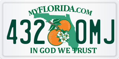 FL license plate 4320MJ