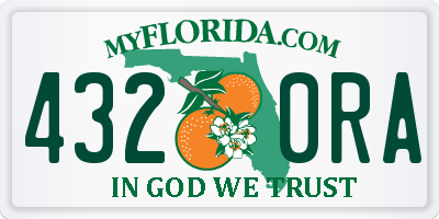 FL license plate 4320RA