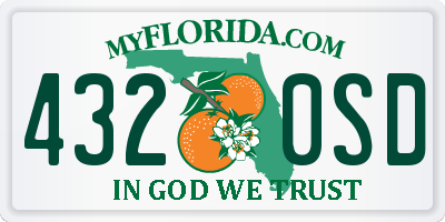 FL license plate 4320SD