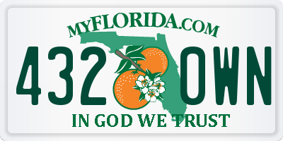 FL license plate 4320WN