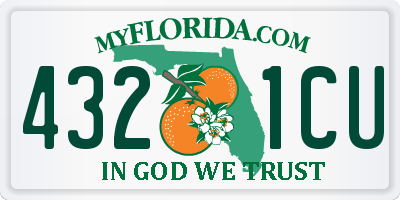 FL license plate 4321CU
