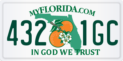 FL license plate 4321GC