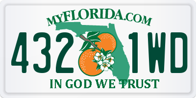 FL license plate 4321WD