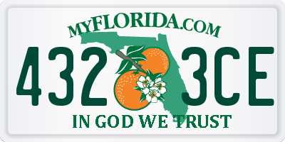 FL license plate 4323CE