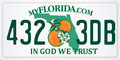 FL license plate 4323DB