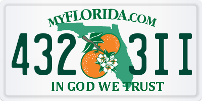FL license plate 4323II