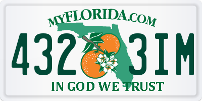 FL license plate 4323IM