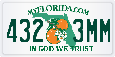 FL license plate 4323MM