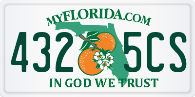 FL license plate 4325CS