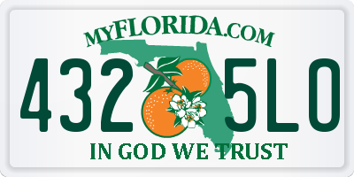 FL license plate 4325LO