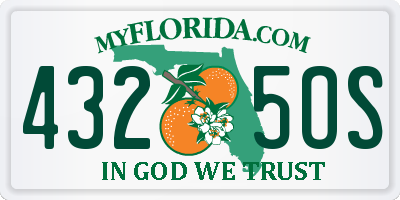 FL license plate 4325OS