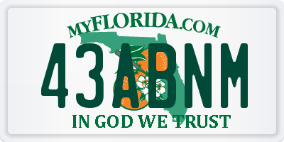 FL license plate 43ABNM