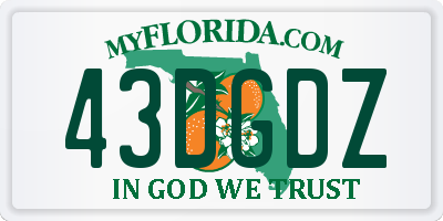 FL license plate 43DGDZ