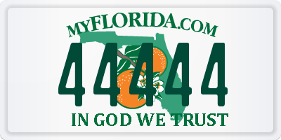 FL license plate 44444