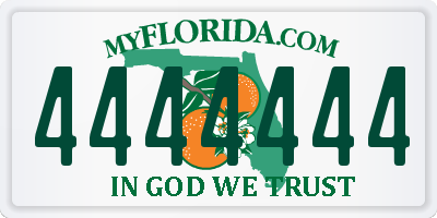 FL license plate 4444444