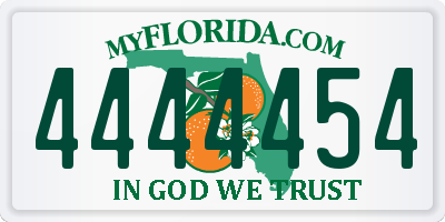 FL license plate 4444454