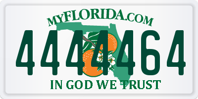 FL license plate 4444464