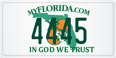 FL license plate 4445