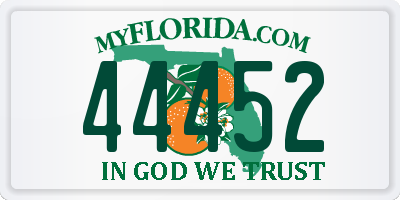 FL license plate 44452