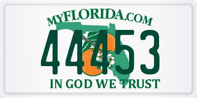 FL license plate 44453