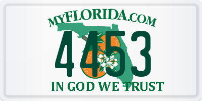 FL license plate 4453