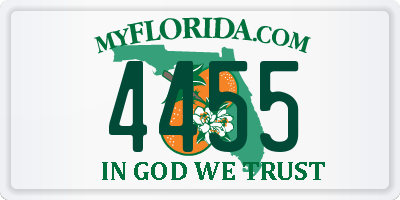 FL license plate 4455