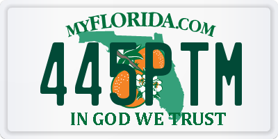 FL license plate 445PTM