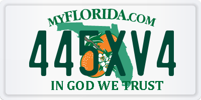 FL license plate 445XV4