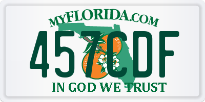 FL license plate 457CDF