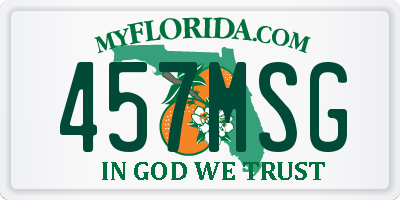 FL license plate 457MSG