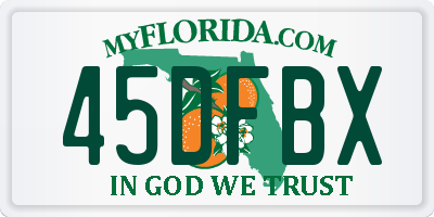 FL license plate 45DFBX