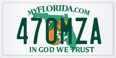 FL license plate 470MZA