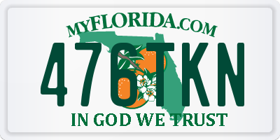 FL license plate 476TKN