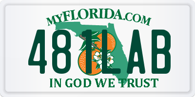 FL license plate 481LAB