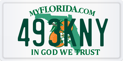 FL license plate 493KNY