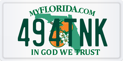 FL license plate 494TNK