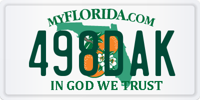 FL license plate 498DAK