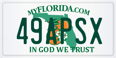 FL license plate 49APSX