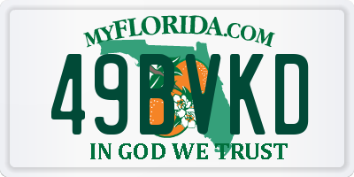 FL license plate 49BVKD