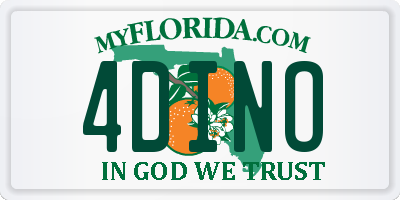 FL license plate 4DINO