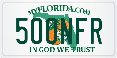 FL license plate 500NFR