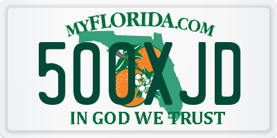 FL license plate 500XJD