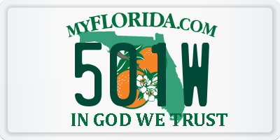 FL license plate 501W