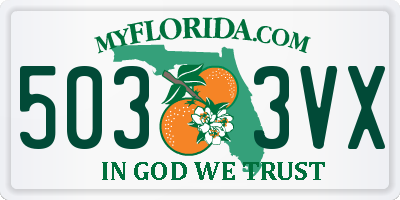 FL license plate 5033VX