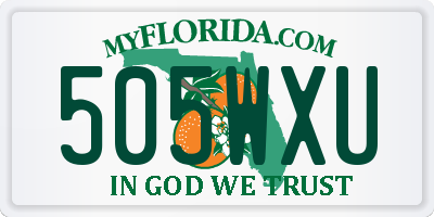 FL license plate 505WXU