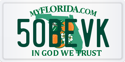 FL license plate 50BEVK