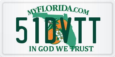 FL license plate 51DVTT