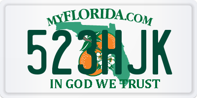 FL license plate 523HJK