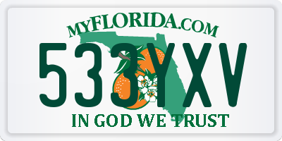 FL license plate 533YXV