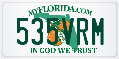 FL license plate 535VRM